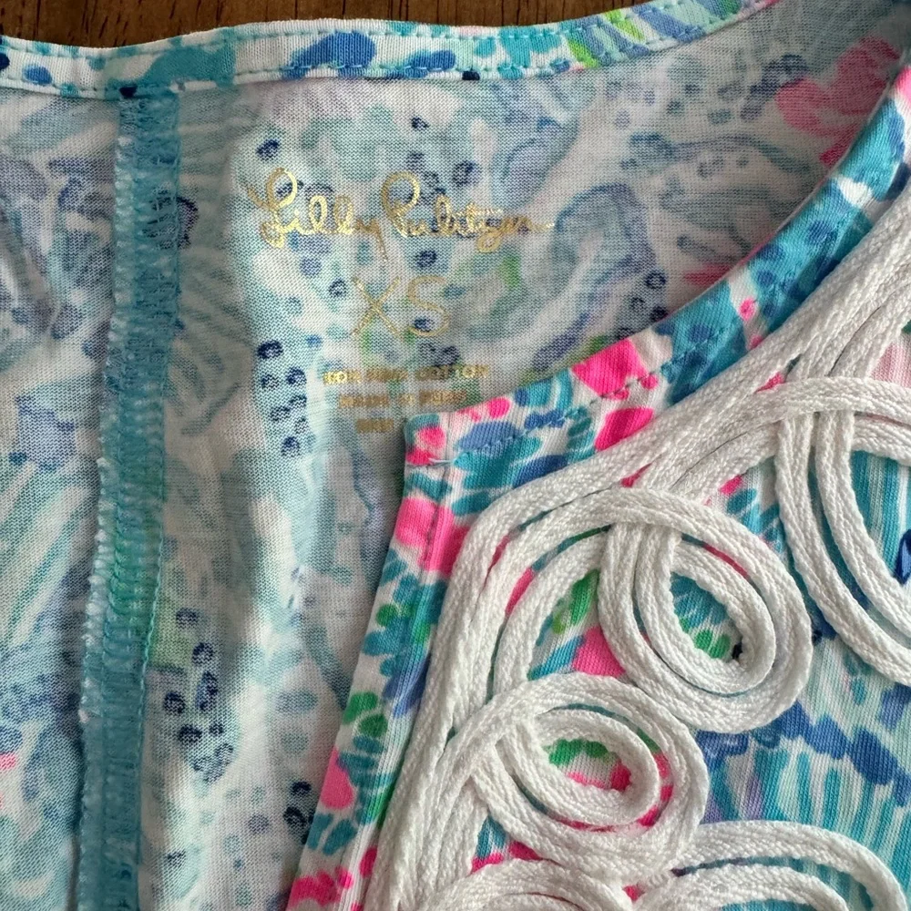 Lilly Pulitzer Brewster T-Shirt Dress SZ XS Sink Or Swim